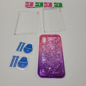 Samsung Galaxy A01 Flowing Glitter Phone Case